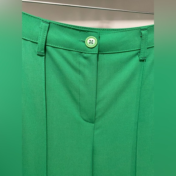 Busem Green High-Waist Pleated Trousers Pants - L - Picture 9 of 14